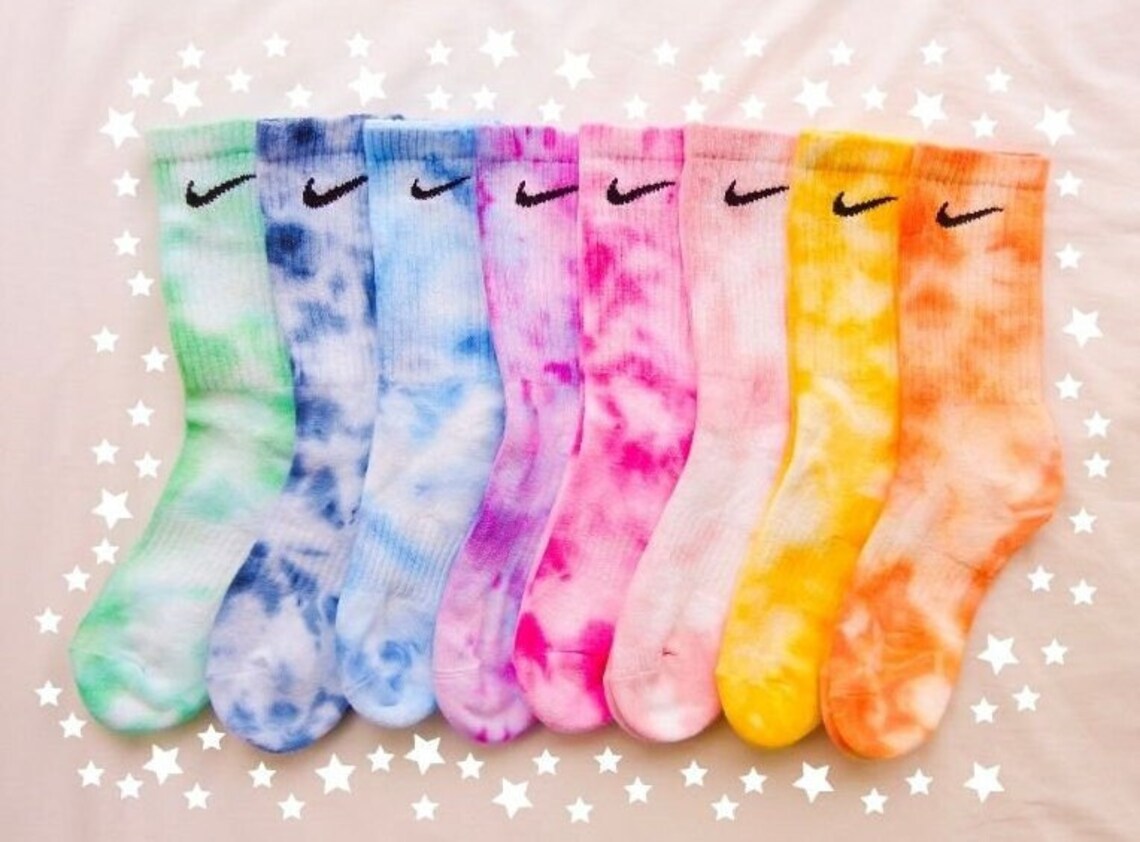 Tie Dye NIKE Socks - 'Marble Splash Collection' - Orange, Blue, Pink, –  Cloud Tie Dye