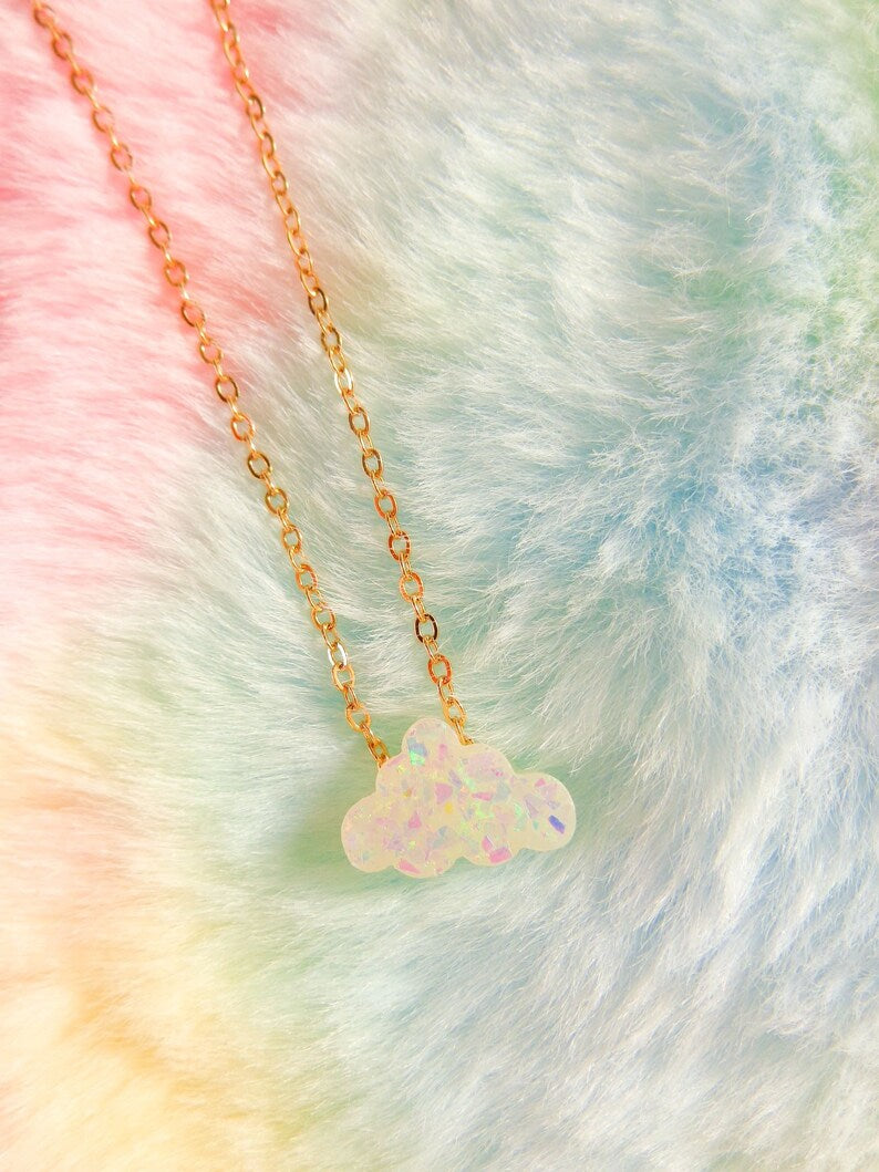 Colorful Beads Cute Cloud Pendant Necklace Popular Advanced