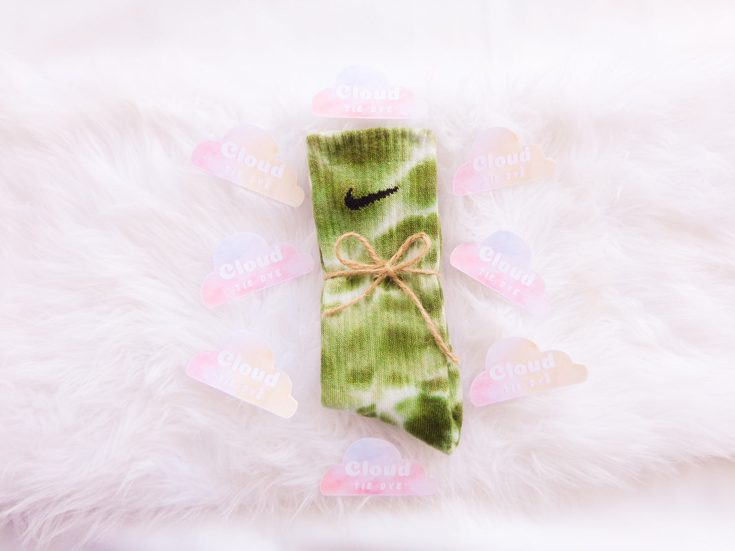 Tie Dye NIKE Socks - KHAKI GREEN Trio - Camoflage Green, Khaki